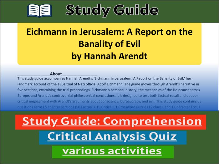 Study Guide for :  Eichmann in Jerusalem: A Report on the Banality of Evil