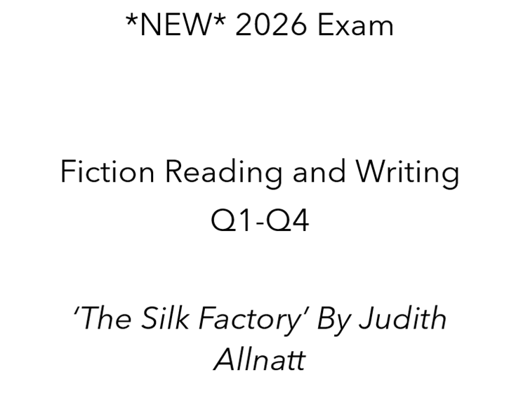 NEW 2026 AQA English Lang P1 - Fiction - The Silk Factory - QP and insert ONLY