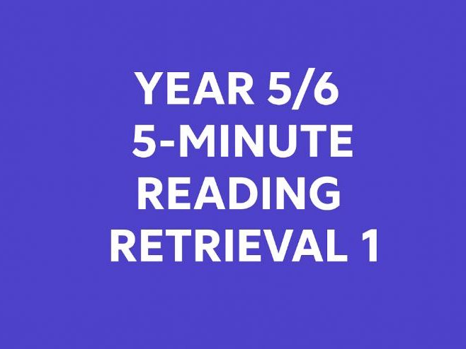 UKS2 5 minute Reading Starters Adapted 3 ways (1 week) 1