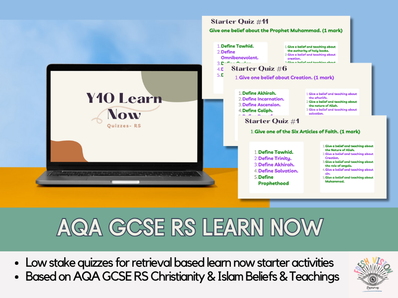 AQA GCSE RS – Learn Now Low-Stakes Quizzes: Islam & Christianity Beliefs and Teaching