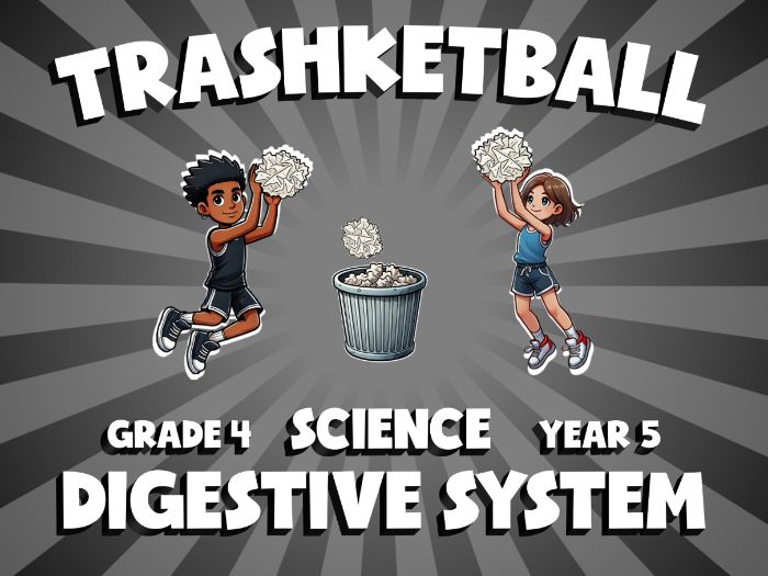 Digestive System TRASHKETBALL Science Game | No-Prep Year 5 Review Activity