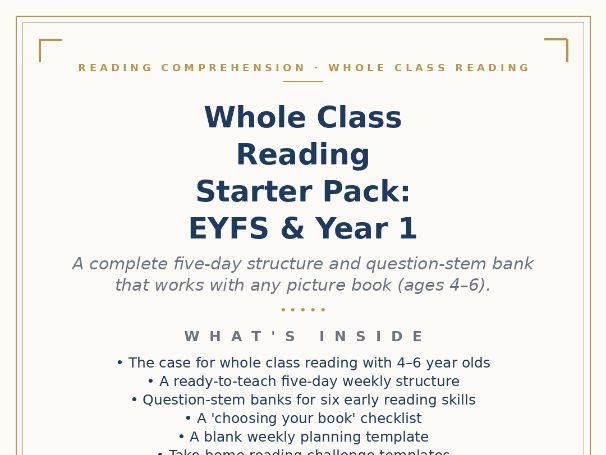 Whole Class Reading Starter Pack: EYFS and Year 1