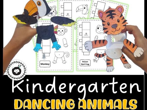 Rainforest Animals Dancing Paper Craft | Habitat Science Activity | Kindergarten