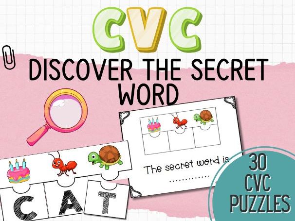 CVC Words Puzzle Game – Discover the Secret Word (Phonics | Early Literacy KS1)
