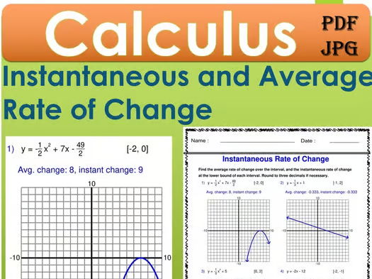 Instantaneous and Average Rate of Change - Calculus -