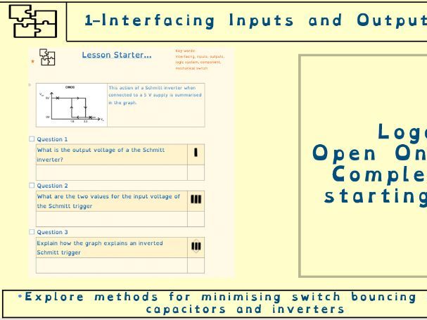 GCSE Electronics – Interfacing Digital and Analogue L2 (Schmitt Inverters, Transistors & MOSFE