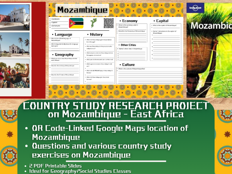 Country Study Research Project - Mozambique - Social Studies - East Africa