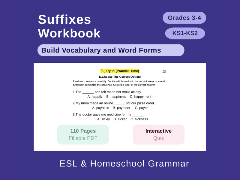 Suffixes: US English (K1-2)