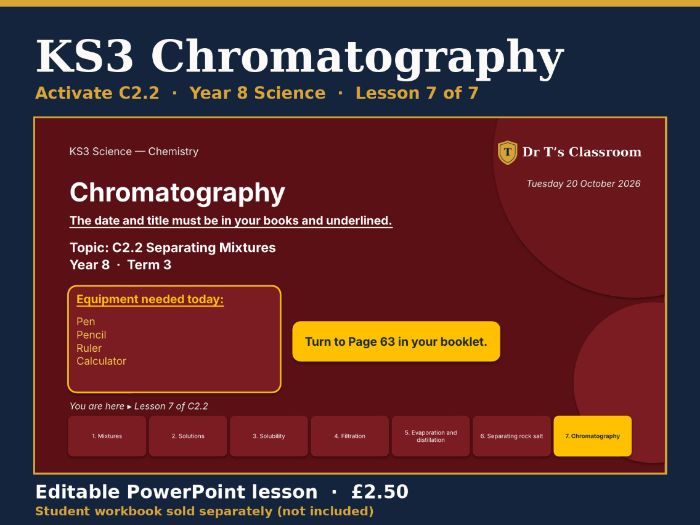 KS3 Activate C2.2 Separating Mixtures: Chromatography