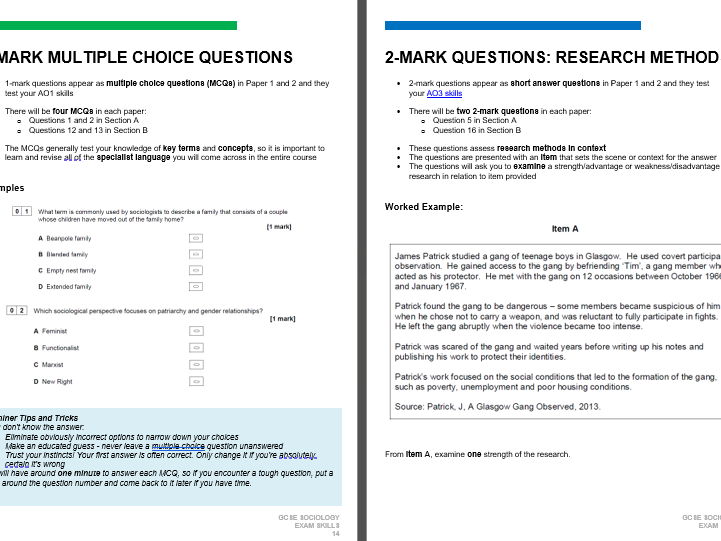 AQA GCSE Sociology Exam Skills Booklet