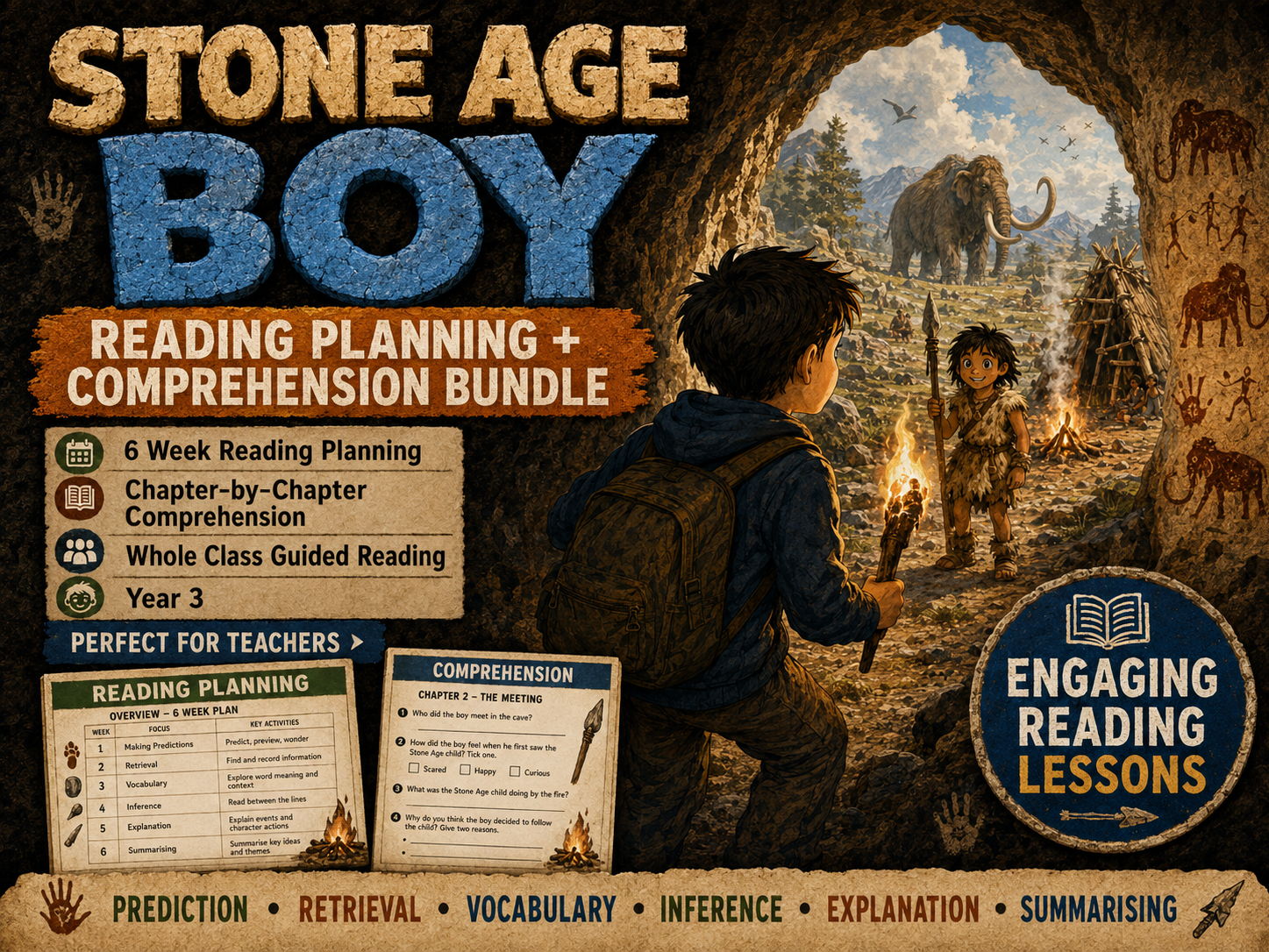 Stone Age Boy – Year 3 Reading Planning and Comprehension Bundle