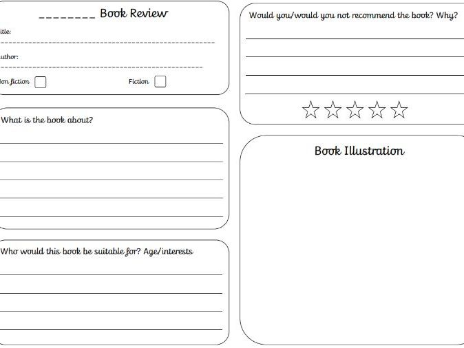 Book Review Template - Simple & Clear Literacy Resource