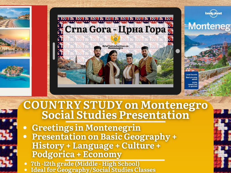 Montenegro Country Study - Geography + Social Studies Presentation - Europe