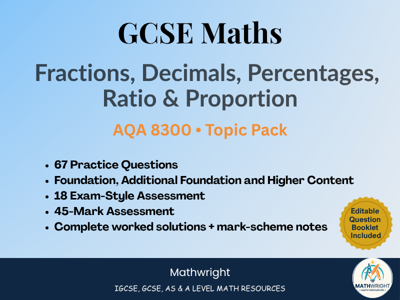 GCSE Maths|Fractions Percentages Ratio & Proportion | Foundation & Higher tier