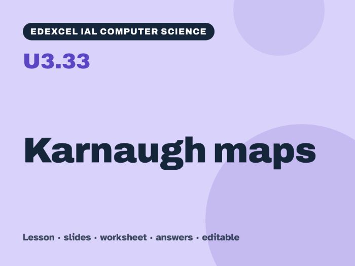 Edexcel IAL Computer Science – U3.33 Karnaugh maps – Lesson & Worksheet