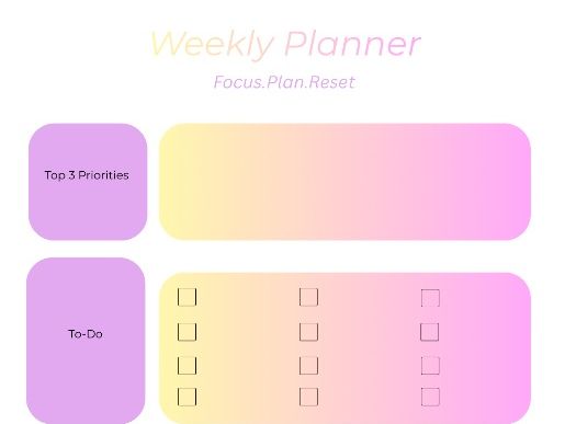 Weekly Reset Planner