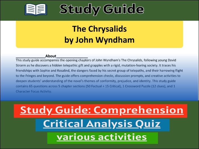 Study Guide for :The Chrysalids by John Wyndham, Comprehension 91����t