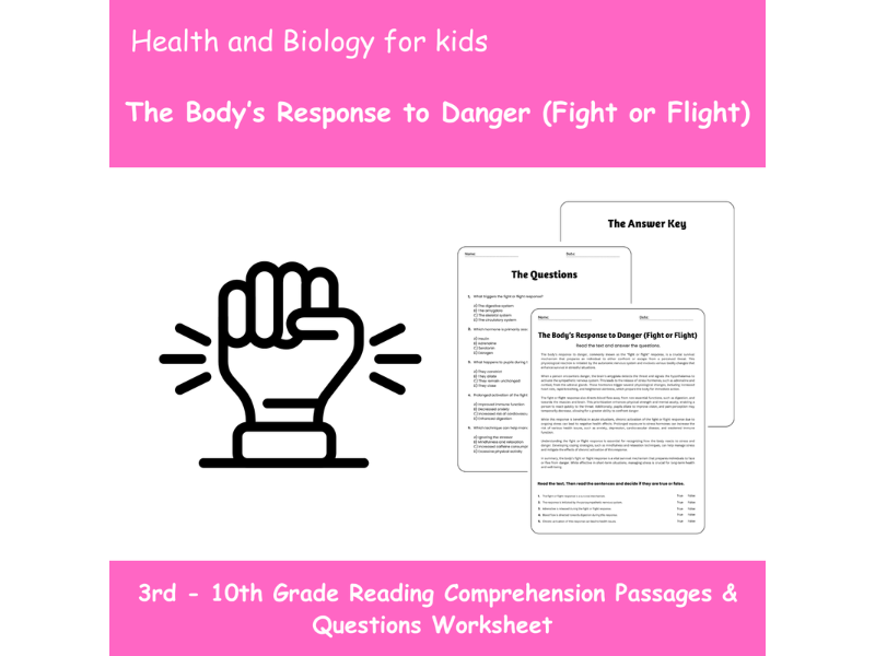 The Body’s Response to Danger (Fight or Flight) Reading Comprehension ...