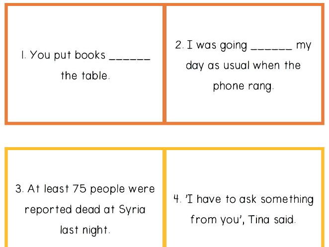 Prepositions Cards | Teaching Resources