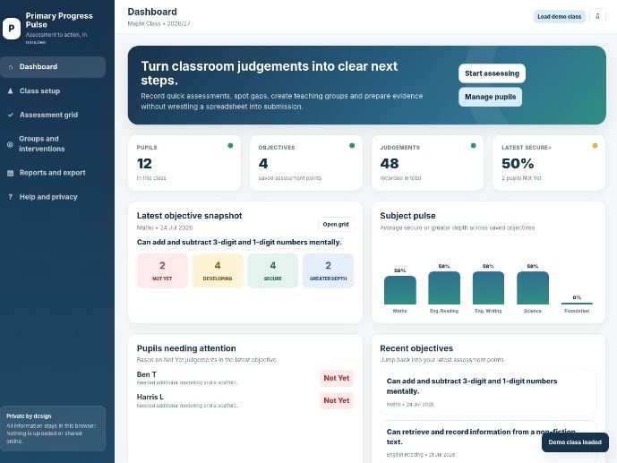 Primary Assessment, Grouping and Intervention Tracker