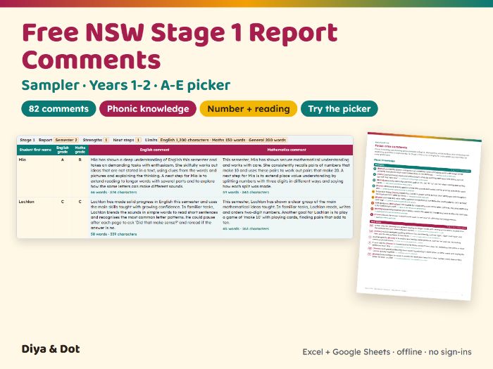 Free NSW Stage 1 Report Comments Sampler