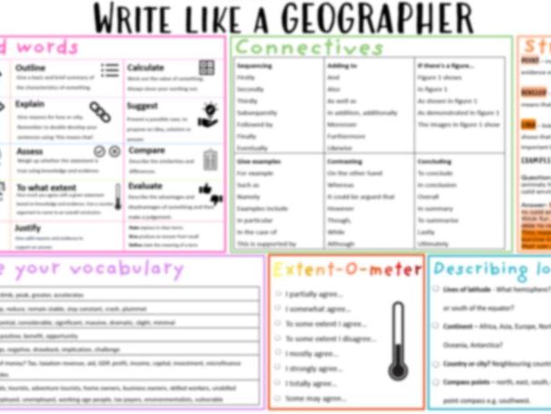 GCSE Write like a Geographer mat