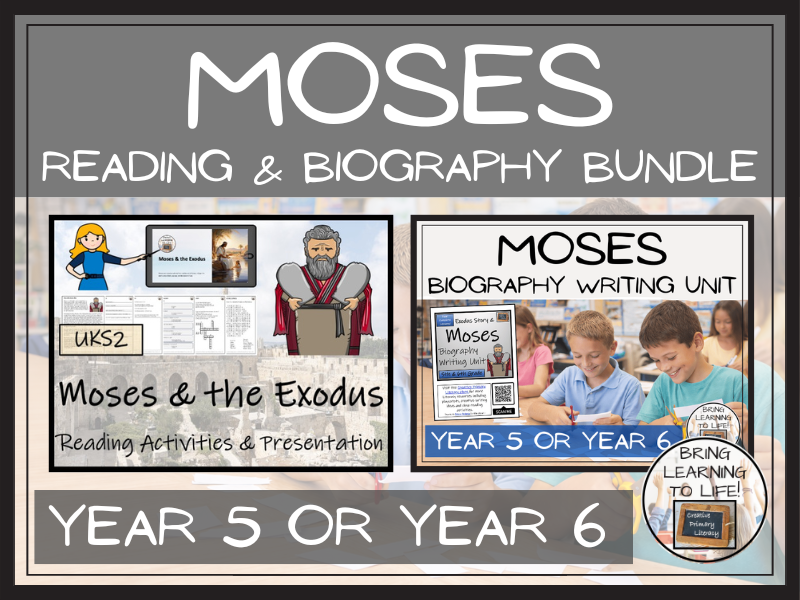 Moses Reading Comprehension & Biography Writing Bundle | UKS2