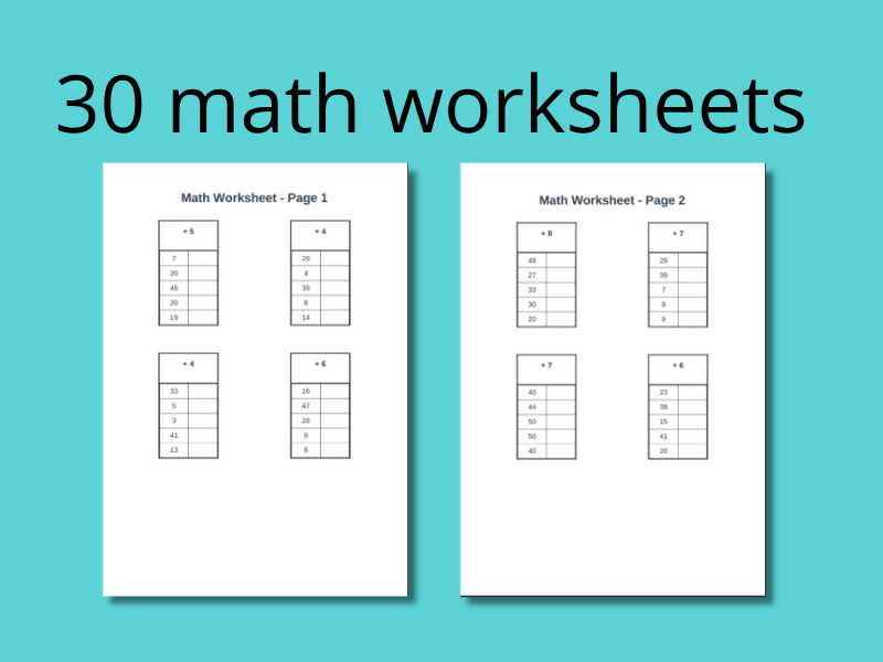 Addition Drill Worksheets: 30 Pages of Targeted Practice