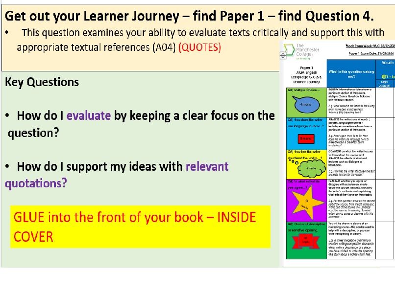 AQA GCSE English Language Paper 1 Q4 Evaluation Master Class (Knife Crime)