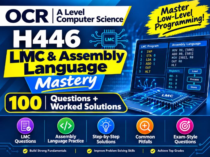 OCR A-Level CS H446 | LMC & Assembly Language Mastery | 100 Questions + Worked Solutions