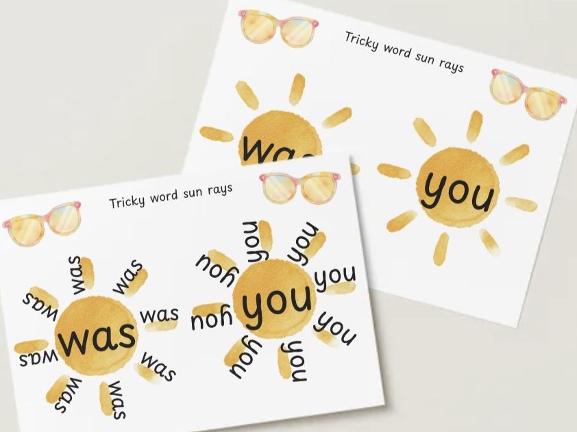 Phase three tricky word sun rays