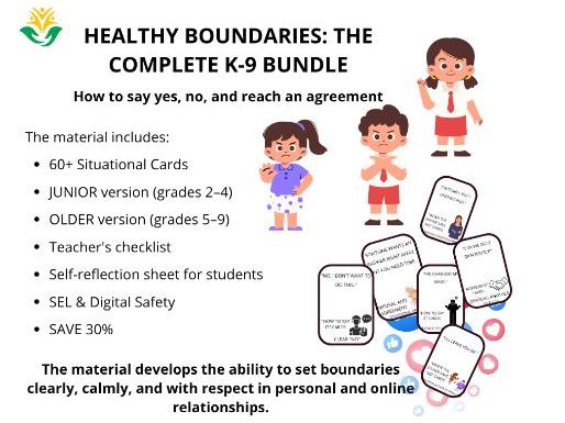 Healthy Boundaries Bundle | K-9 SEL | Social Skills & Digital Safety | No-Prep