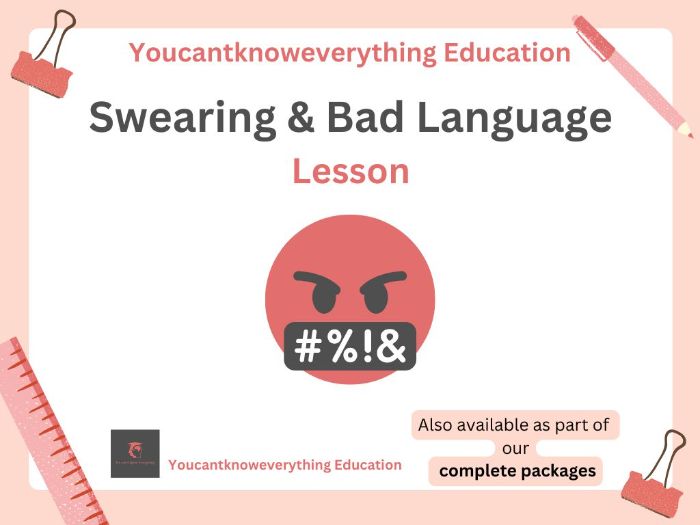 Swearing and Bad Language PSHE Lesson