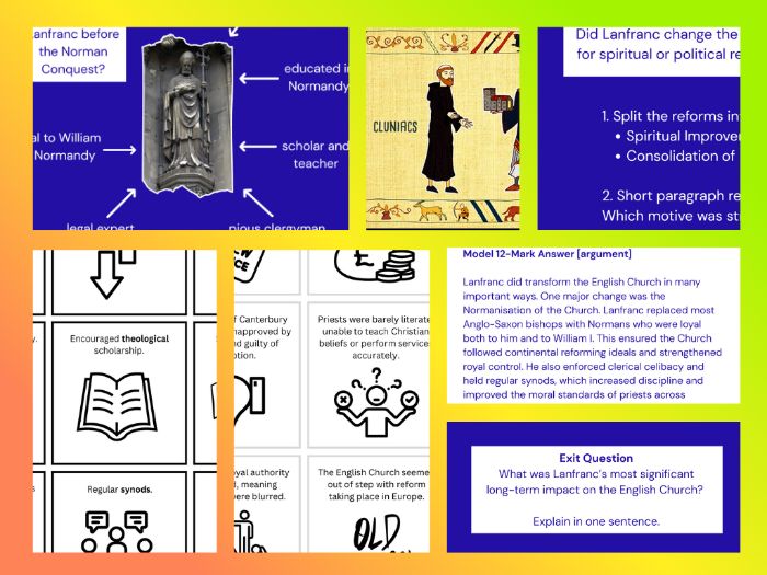 GCSE History (OCR/Edexcel/AQA) The Norman Church - Archbishop Lanfranc: Lesson Pack