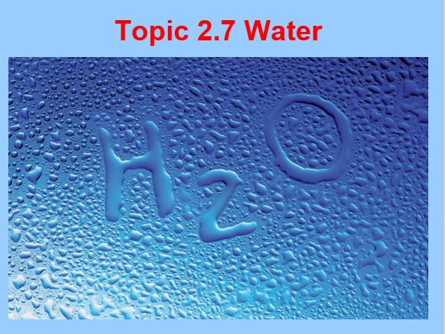 AS WATER [Biology 9700]