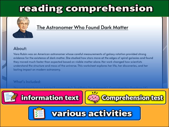 Vera Rubin:The Astronomer Who Found Dark Matter- Reading Comprehension