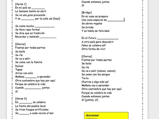Fiestas por todas partes GCSE song