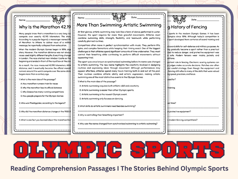 Olympic Sports Reading Comprehension Passages