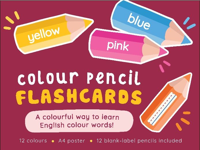 Editable Colour Pencil Flashcards · Student Name Labels