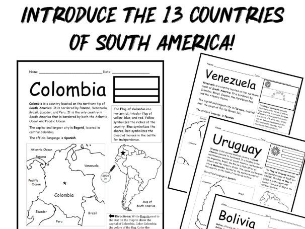 Countries of South America | Geography Resources and Map Activities