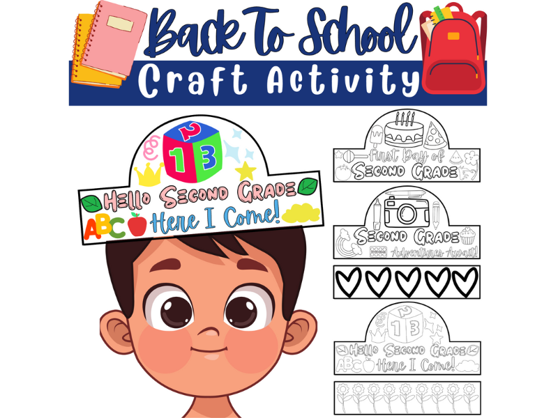 Hello Second Grade Back to School Crown Craft: Hats, Crafts, Crowns, Headband