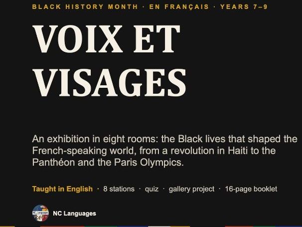 Voix et Visages — Black History Month in French, eight stations (PowerPoint + Booklet) - FREE