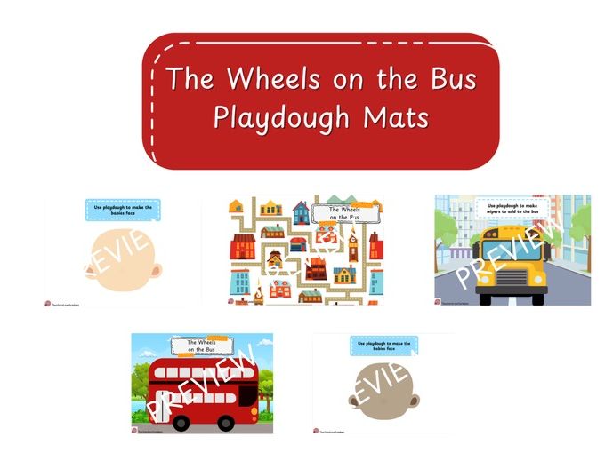 The Wheels on the Bus Playdough Mats