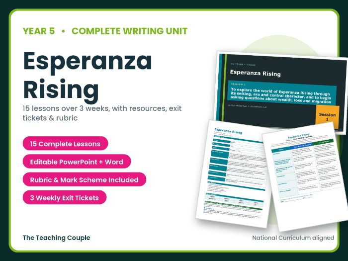 Esperanza Rising | Year 5 English Unit | 15 Complete Lessons + Resources + Mark Scheme