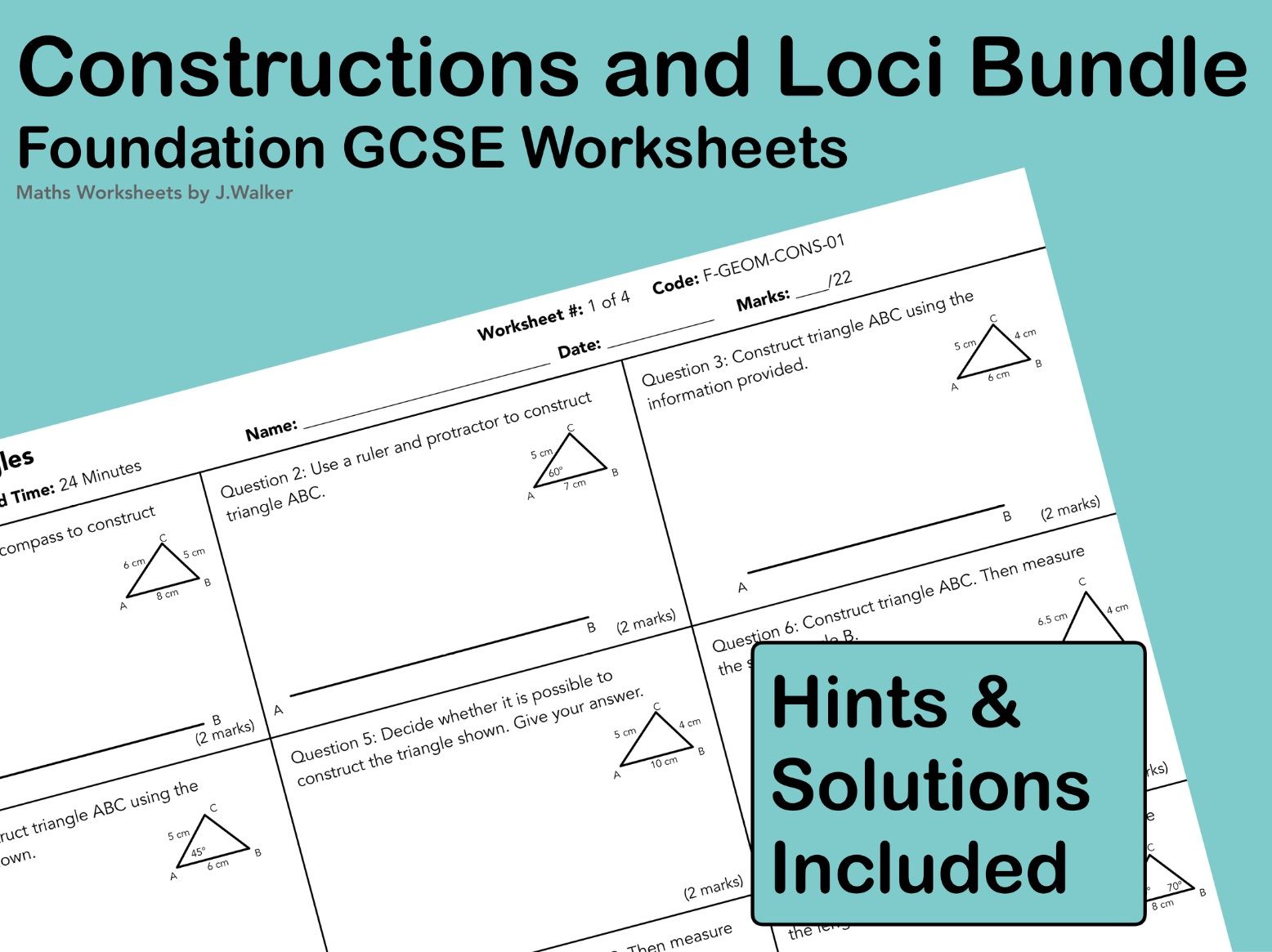 GCSE Maths: Constructions and Loci Bundle - Foundation Tier