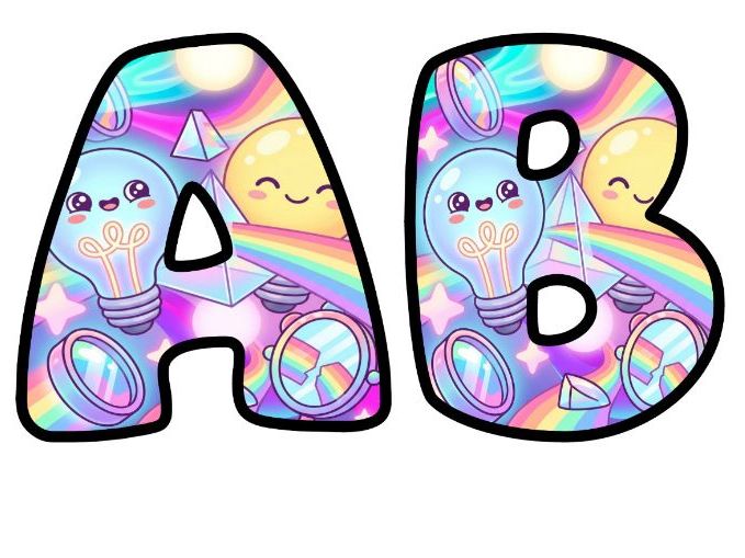 Light and Rainbows Bubble Letters | Science Topic Bulletin Board Letters | Classroom Display Pack
