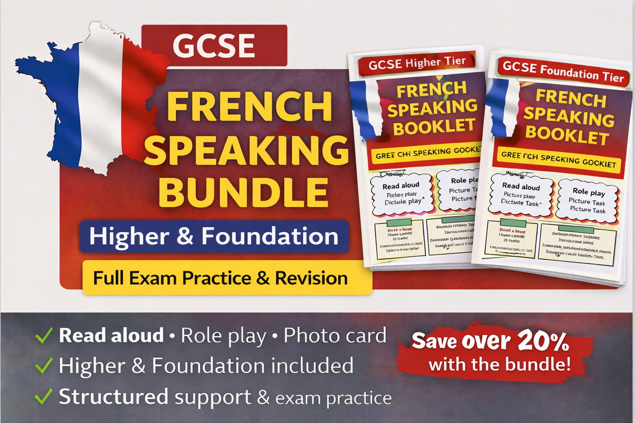 GCSE French Speaking Bundle (Higher & Foundation) | Full Exam Practice & Revision Pack