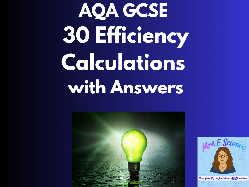 GCSE Physics Efficiency Calculations Worksheet | AQA, Edexcel & OCR | Exam Practice + Answers
