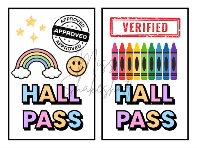 Hall Pass Lanyard Cards