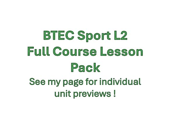 BTEC Sport Tech Award : Component 1, 2 and 3 : Full Course Pack